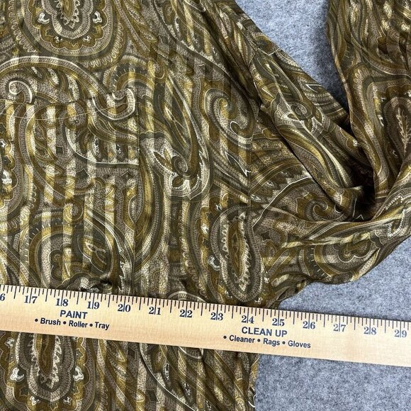 Linda Allard For Ellen‎ Tracy Sheer Silk Metallic Blouse 8 Paisley Button Down - Picture 11 of 13